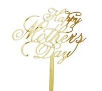 suxuMhao Lot de 10 décorations de gâteau « Happy Mother's Day » - Lettres roses - Décoration de gâteau pour la fête des mères (doré D) 01