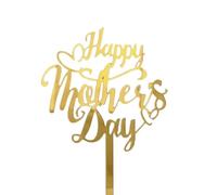 suxuMhao Lot de 10 décorations de gâteau « Happy Mother's Day » - Lettres roses - Décoration de gâteau pour la fête des mères (doré B) 01