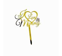 suxuMhao Lot de 10 décorations de gâteau « Happy Mother's Day » - Lettres roses - Décoration de gâteau pour la fête des mères (doré D) 02