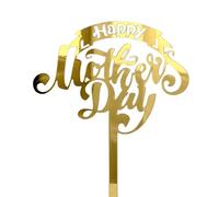 suxuMhao Lot de 10 décorations de gâteau « Happy Mother's Day » - Lettres roses - Décoration de gâteau pour la fête des mères (doré H)