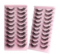 suxuMhao Lot de 10 paires de faux cils en vison - Aspect naturel - Volume 8D - HLY04