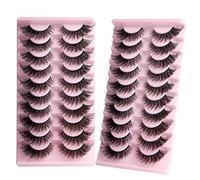 suxuMhao Lot de 10 paires de faux cils en vison aspect naturel volume 8D HLY06