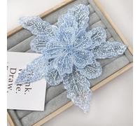 suxuMhao Lot de 2 appliques faites à la main en dentelle florale avec perles à paillettes à coudre - Bleu clair