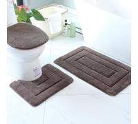 SUXUMHAO Lot de 2 ensembles de toilettes de style européen pour salle de bain - Ensemble de trois pièces de toilettes absorbant l'eau pour la douche (marron) C