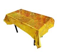 SUXUMHAO Lot de 3 nappes rectangulaires en plastique irisé brillantes jetables au laser - Décorations de fête d'anniversaire, de mariage, de Noël - 137,2 x 274,3 cm - Doré B