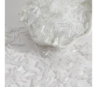 suxuMhao Lot de 300 perles longues tubulaires de 2 x 7 mm pour fabrication de boucles d'oreilles, bracelets, colliers, bijoux - Blanc