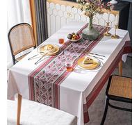 SUXUMHAO Nappe rectangulaire imperméable et résistante à l'huile en vinyle robuste et facile à nettoyer pour extérieur/intérieur ou pique-nique 140 x 198 cm (03)