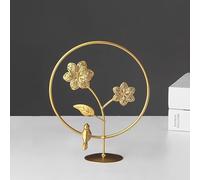 suxuMhao Ornements de feuilles dorées - Décoration murale en forme de feuille de ginkgo - Décoration murale hawaïenne en métal - Sculpture de feuille en fer moderne - Style européen - Bureau (B)