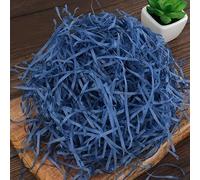SUXUMHAO Papier cadeau froissé 100 g - Avec soie raphia, à remplir et emballer des cadeaux, idéal pour assortir, décoration de boîte cadeau et travaux manuels (bleu foncé)