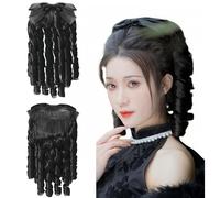 SUXUMHAO Perruque romantique bouclée baroque rococo 18ème siècle femme coloniale guerre civile bal costume perruque (marron foncé)