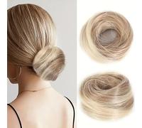 SUXUMHAO Postiche raide 10x10cm fibre résistante à la chaleur haute température texture réaliste accessoires de perruque en catégorie or clair + marron clair 1 pièce