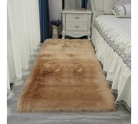 SUXUMHAO Tapis en peluche de couleur unie, tapis décoratif en peluche, tapis antidérapant, adapté pour les chambres et les tapis d'intérieur - thé au lait 150 x 180 cm
