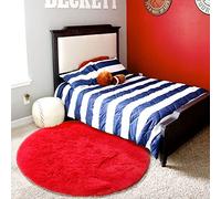SUXUMHAO Tapis rond à poils longs pour chambre à coucher, cercle pelucheux de 60 x 60 cm, tapis en fourrure pour chambre d'adolescent, chambre d'enfant, dortoir, décoration de chambre mignon, pour