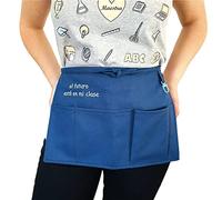 SuYa Shop Tablier en jean pour enseignant/enseignant, bleu marine, régulier