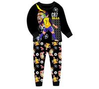 Suyaluoi Pyjama garçon Ronaldo No.7 Fan Coton Homewear Pajamas Set Manches Longues Casual Football Pyjama PJS Set (FR/ES, Âge, 12 Ans, 13 Ans, Taille Normale, Noir)