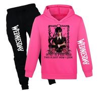Suyaluoi Sweats à Capuche pour Enfants de la série télévisée américaine Addams - 2 pièces - pour garçons et Filles, Rose, 7-8 Ans