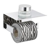 Suyar Toilet Paper Holder Polished Chrome, SUS 304 Stainless Steel Bathroom Toilet Paper Roll Holder with Storage Shelf Wall Mounted