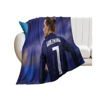 SUYEKON Antoine Griezmann - Couverture polaire en flanelle légère et confortable pour toutes saisons, pour canapé, sofa et lit, 177,8 x 203,2 cm, motif athlète professionnel 2