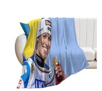 SUYEKON Lara GUT BEHRAMI Poster d'athlète suisse (6) - Couverture en flanelle pour canapé, sofa, 300 g/m², décoration pour chambre à coucher, utilisation en toutes saisons, 152,4 x 203,2 cm
