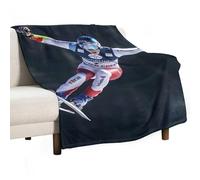 SUYEKON Marco ODERMATT Couverture de lit polaire en flanelle pour toutes saisons Motif athlète suisse 152,4 x 203,2 cm
