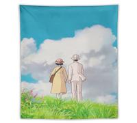 SUYEKON Miyazaki Hayao Poster d'anime The Wind Rises Join Hands Tapisserie d'art cool Peinture murale à suspendre Image murale Décoration d'intérieur Tapisserie idée cadeau 127 x 152,4 cm