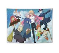 SUYEKON Miyazaki Hayao Poster de dessin animé Hurl S Château en mouvement Décoration murale pour chambre à coucher Moderne Impression d'art Tapisserie 152,4 x 203,2 cm
