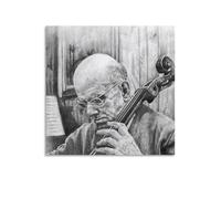 SUYEKON Pablo Casals Poster d'art pictural violoniste 3-2424 - Impression artistique murale - Peinture murale - Décoration familiale - 40 x 40 cm