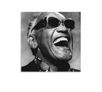 SUYEKON Ray Charles Poster sur toile représentant le pianiste 2-2424 30 x 30 cm