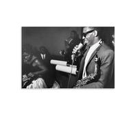 SUYEKON Ray Charles Poster sur toile représentant le pianiste 5 - Impression sur toile moderne - 20 x 30 cm