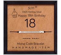 Suyi 18e Anniversaire Cadeaux Pour Les Filles Morse Code Bracelet En Argent Sterling Bracelet Anniversaire Bijoux 18 Ans Cadeaux Pour Elle 18