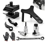 Suynauetev 9pcs Outil de Demontage Bras de Suspension,Épandeur de Fusée de Direction,Arrache Rotule,Douille Amortisseur,Acier Trempé Résistant, Compatible avec Plusieurs Véhicules