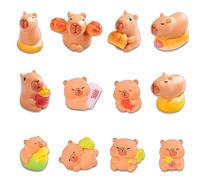 Suynauetev Lot de 12 figurines miniatures Capybara - Décoration de gâteau