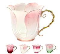 SUYOIKHGMN Cette tasse à café fabriquée à la main présente une poignée en forme de vigne et un motif floral, ce qui en fait un choix idéal pour les amateurs de café.