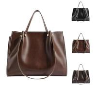 SUYOIKHGMN Grand sac cabas en similicuir, style rétro automne/hiver, avec fermeture éclair et bandoulière. Élégant et décontracté, il est idéal pour les trajets quotidiens.