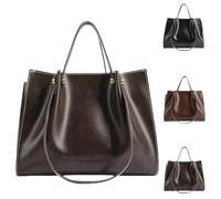 SUYOIKHGMN Grand sac cabas en similicuir, style rétro automne/hiver, avec fermeture éclair et bandoulière. Élégant et décontracté, il est idéal pour les trajets quotidiens.