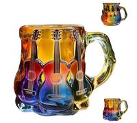 SUYOIKHGMN Mug guitare, tasse à café thème musique, décoration d'intérieur unique en cristal, cadeau pour guitaristes ou musiciens