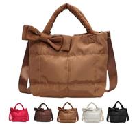 SUYOIKHGMN Sac fourre-tout avec nœud, un sac à bandoulière matelassé léger et moelleux, parfait pour le travail, les voyages, la plage ou le shopping.