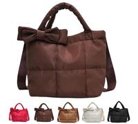 SUYOIKHGMN Sac fourre-tout avec nœud, un sac à bandoulière matelassé léger et moelleux, parfait pour le travail, les voyages, la plage ou le shopping.