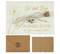 Suysion Time statt Zeug - Emballage en bois avec enveloppe et carte - Idée cadeau originale pour anniversaire, mariage, confirmation, Noël, cérémonie de jeunesse