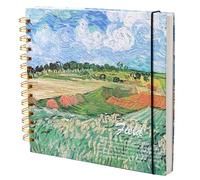 SuyuanArt Carnet de croquis carré à couverture rigide de 20,3 x 20,3 cm, papier épais sans acide pour dessin à spirales, carnet de croquis portable pour techniques mixtes, cadeau pour artistes (champs