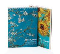 SuyuanArt Classic Art Lot de 2 carnets de croquis vierges à spirales sans acide 44,5 kg/160 g/m² pour enfants, étudiants et adultes (tournesol en fleur d'amande)