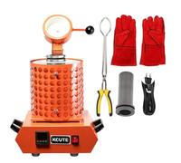 SUYUDD Four De Fusion Industriel 2000W - Creuset Fonderie Professionnel pour Or/Argent, 1KG/2KG/3KG Max, 1150℃/2102℉, Système Sécurité Intégré