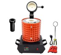 SUYUDD Four De Fusion Industriel 2000W - Creuset Fonderie Professionnel pour Or/Argent, 1KG/2KG/3KG Max, 1150℃/2102℉, Système Sécurité Intégré