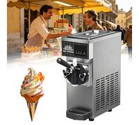 SUYUDD Machine À Glace Molle Professionnelle À 1 Parfum, Rendement De 4-5 Kg/h, Machine À Glace Molle De 450 W/750 W À Poser sur Plan De Travail pour La Maison, avec Trémie De 1 L, Écran LCD