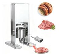 SUYUDD Poussoir a Saucisse Electrique, Machine a Tuber pour Boyaux | Acier Inoxydable, Cuve Démontable 4L/8.8LB, Commande à Pédale, 3 Tubes de Remplissage, Usage Polyvalent