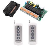 SUYUKUFU 220V 240V Interrupteur Sans Fil de Connecteur Electrique,4 Canaux Telecommande Relais 100V-240V 10A Interrupteur va et Vient Moteur Porte de Garage Portail (Noir)