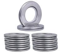 SUYUKUFU Anneaux de Rideaux à Clipser 40 mm, Acier Inoxydable, 10 Pièces | Oeillets de rideaux en métal argent pour tringle, fenêtre, salle de bain et rideaux de douche Toile Bâche imperméable PVC