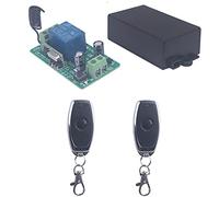 SUYUKUFU DC 12V 10A Interrupteur de relais 1CH Télécommande sans fil 433MHz Émetteur Récepteur Ouvre-porte de garage clavier interrupteur a telecommande relais 12V (1 récepteur et 2 émetteurs)