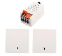 SUYUKUFU interrupteur sans fil, 5V-48V 12V 16A Panneau mural interrupteur va et vient sans fil Avec connecteur electrique 433Mhz radio d'éclairage télécommandé portée (Blanc)