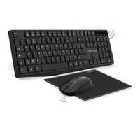 Suza Advance - Clavier, souris et tapis de souris - sans fil - 2.4 GHz - AZERTY - Français - noir Noir G